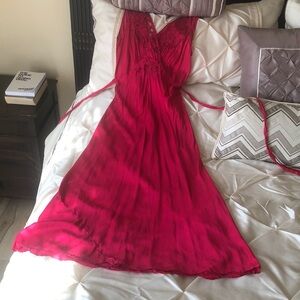 Vintage Peony 100% silk gown.